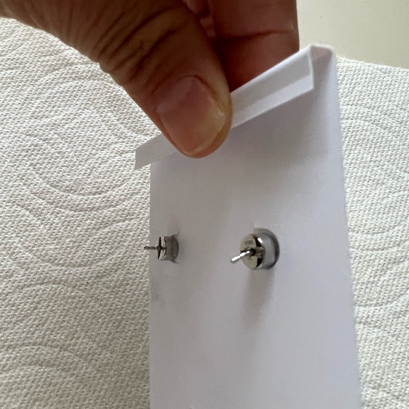 NWT-Michael Kors/SilverStone Monogram Stud Earrings - Picture 7 of 9